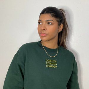 Unisex Cómoda Crewneck Sweatshirts - Forest Green